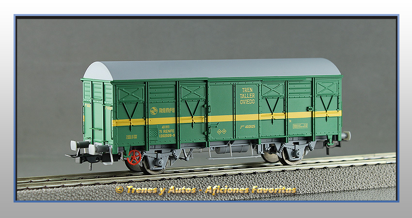Vagón cerrado 2 ejes Tipo J2 "tren taller Oviedo" - Renfe